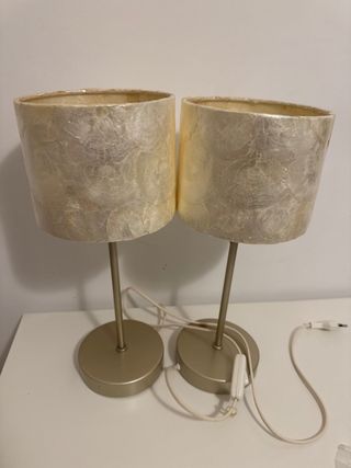 Lámparas Nacar Beige y Doradas