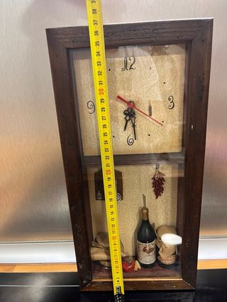 Cuadro 3D rústico con reloj