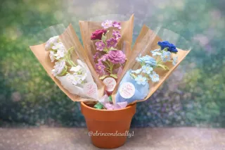 Ramo artesanal blanco – flores que no se marchitan