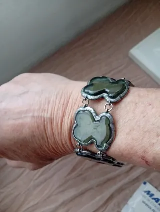 Pulsera Tous Oso Plata y Verde