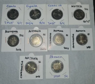 10 Monedas 2 Euros Sin Circular (SC)