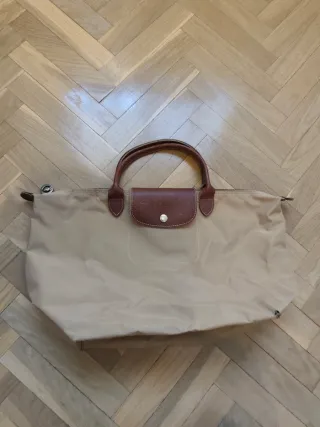 Bolso Longchamp Le Pliage Asa Corta T-M Beige