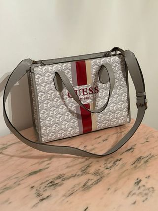 Borsa Guess Grigio Bianco