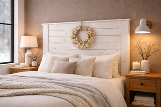 Cabecero de madera blanco