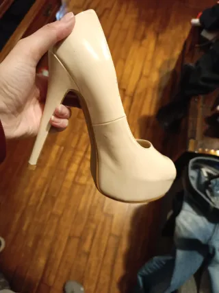 Scarpe donna tacco alto beige