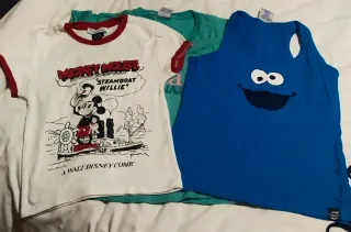 Lote 3 Camisetas Infantiles Mickey y Cookie Monste