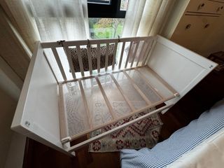 Cuna Ikea Sundvik Blanca + ropa de cama