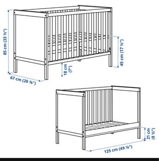 Cuna Ikea Sundvik Blanca + ropa de cama