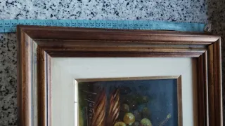 Quadro con uva olio su tela