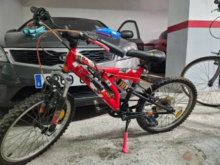 Bicicleta Infantil Roja Doble Suspensión