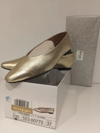 Zapatos dorados El Corte Inglés talla 37