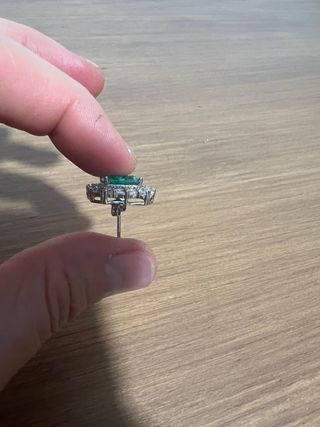 Conjunto Anillo y Pendientes color esmeralda