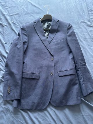 Americana Lanificio Comero Lana Lino Azul