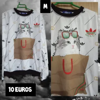 Camiseta Gucci Talla M Gato Divertido