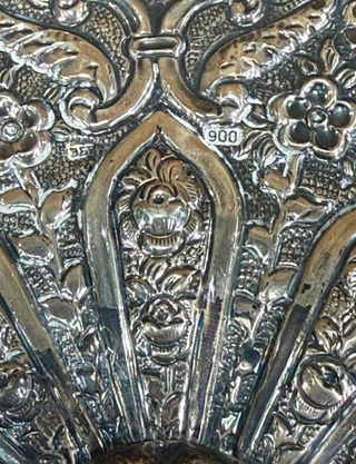 Espejo antiguo plata Muy repujado Plata 900/000