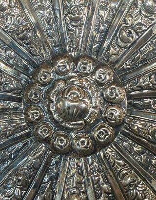 Espejo antiguo plata Muy repujado Plata 900/000