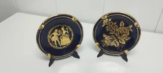 2 Platos Decorativos Azul Cobalto