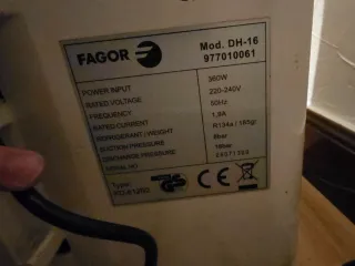 Deshumidificador Fagor 16L DH-16