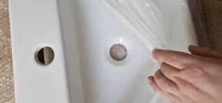 Lavabo de cerámica blanco