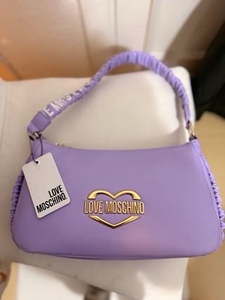 Bolso Morado Love Moschino Dorado