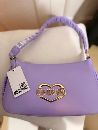 Bolso Morado Love Moschino Dorado
