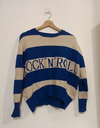 Jersey rayas beige y azul ROCK N ROLL