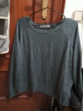 Jersey Zara plateado mujer Talla XL