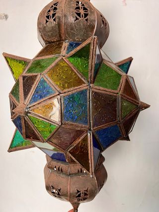 Lámpara Marroquí Vintage Vidrieras