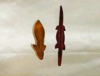 Coppia statuine animali vintage legno Africa