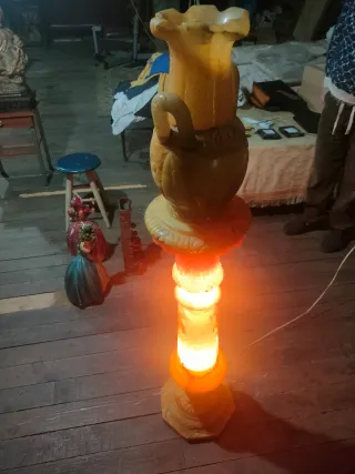 Lámpara de mármol estilo jarrón