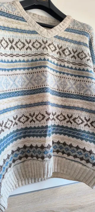 Jersey Vintage 90s Fair Isle Oversize L