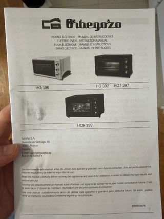 Horno sobremesa/empotrar Orbegozo