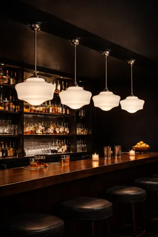 Candeeiro Opal Anos 30/40 Vidro Metal