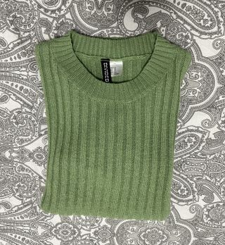 Jersey verde de punto acanalado