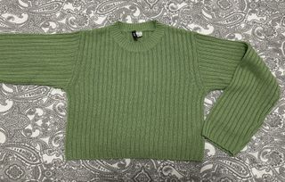 Jersey verde de punto acanalado