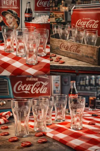 6 Bicchieri Coca Cola Vintage Originali