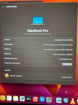 MacBook Pro 13 2017 i7 Gris