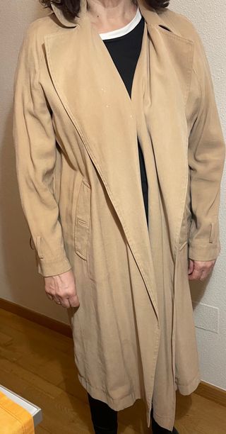 Gabardina Beige Primavera Sin Cierre