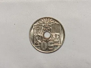 MUY MUY RARA .Gran ErrorMoneda 50 cts Franco 1963