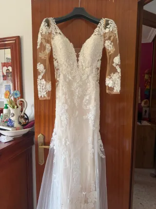 Vestido de Novia Encaje Manga Larga