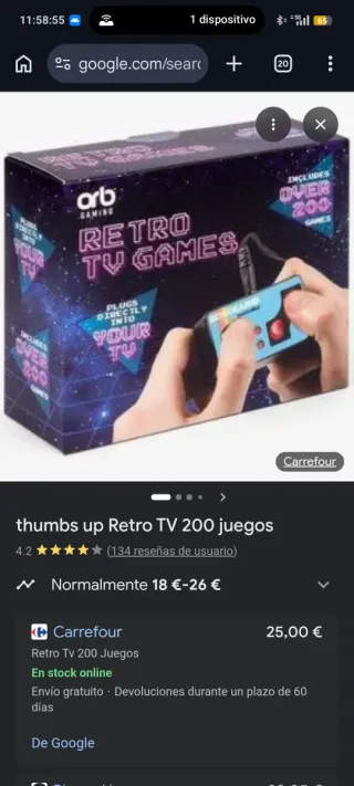 Consola Retro TV Games Orb con +200 JUEGOS