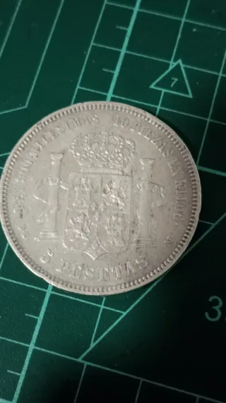 5 Pesetas 1875 Plata