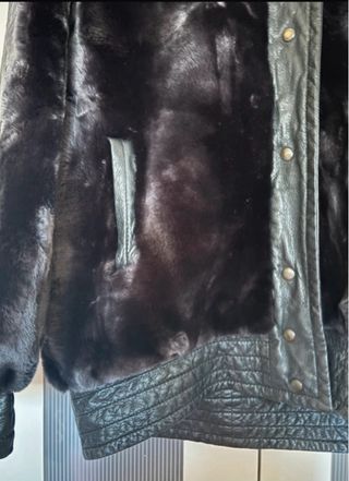 Abrigo Chaquetón Piel y Mouton Negro