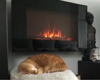 Chimenea eléctrica moderna cristal