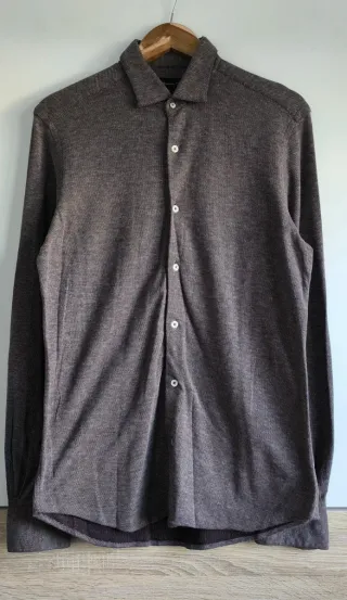 Camisa Massimo Dutti Marrón Texturizada Talla M
