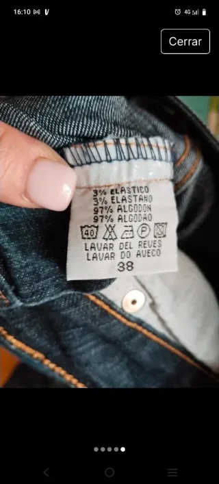 Pantalón campana vaquero mujer 38-40 "Green Coast"