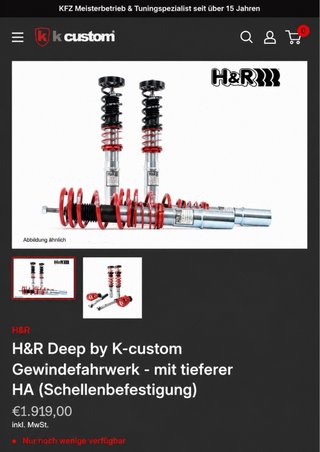Suspensión Roscada H&R DEEP K-CUSTOM VAG