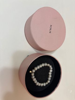 Pulsera Tous Comunión Perlas y Oso Dorado
