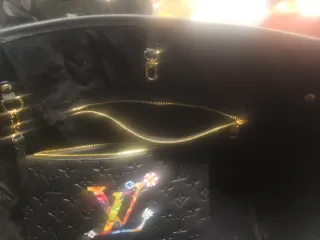 Borsa Louis Vuitton in pelle nera multicolore