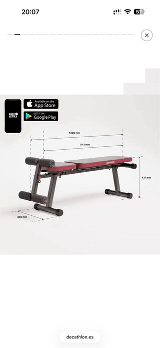 Banco de pesas y abdominales inclinable